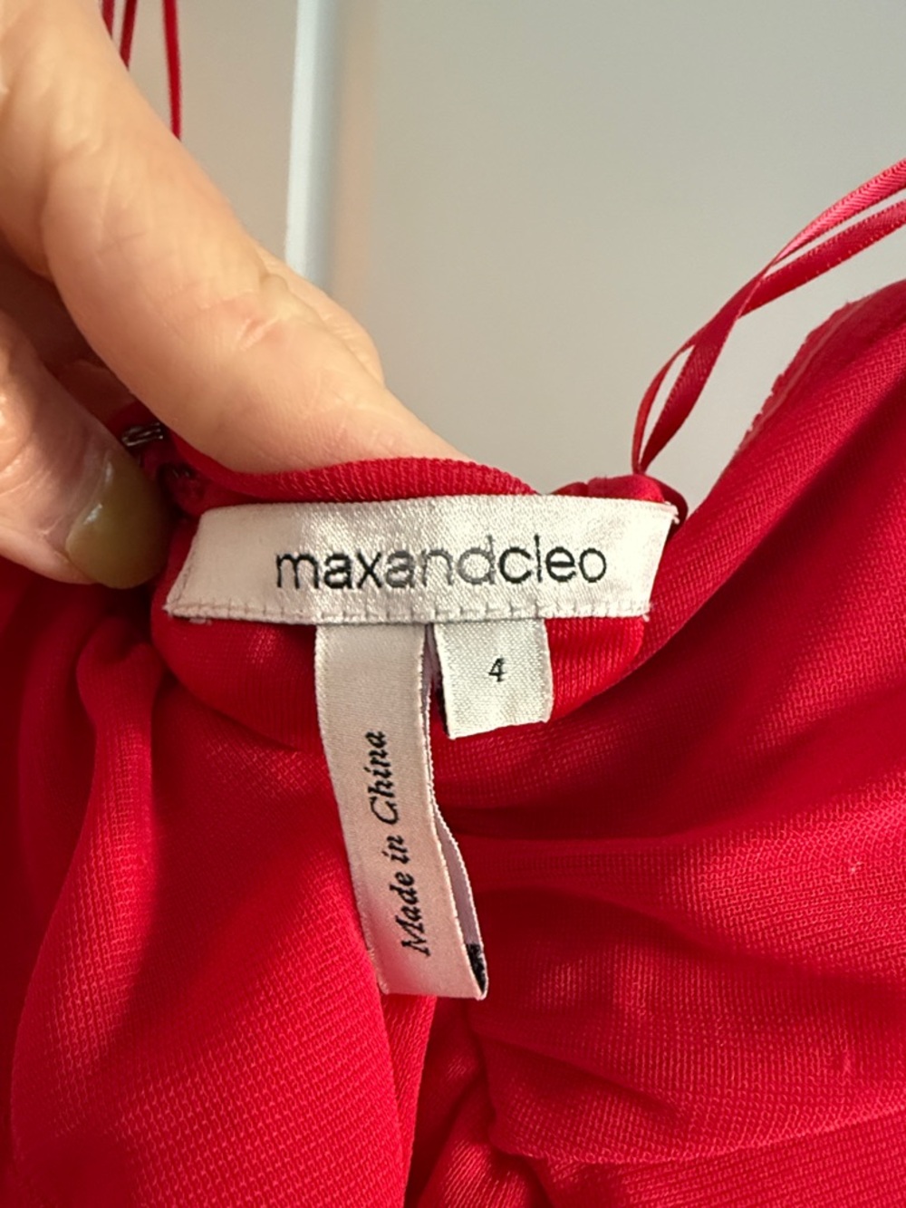 Max & Cleo Red Ruffle Ruched Mini Dress - Picture 3 of 3